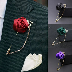 Rose Flower Leaf Brooch Pin Wedding Party Brooch Jewelry