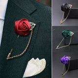 Rose Flower Leaf Brooch Pin Wedding Party Brooch Jewelry