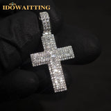 Men Women CZ Cross Pendant Necklace Iced Out Bling Couple Jewelry