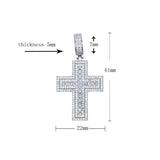 Men Women CZ Cross Pendant Necklace Iced Out Bling Couple Jewelry