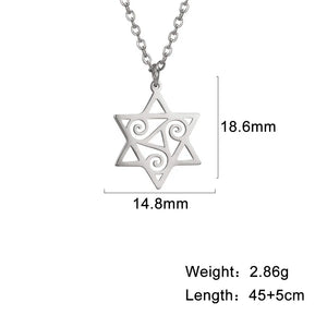 Magen David Star Pendant Necklace Jewish Stainless Steel Chain Choker