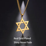 Magen David Star Pendant Necklace Jewish Stainless Steel Chain Choker