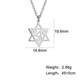 Magen David Star Pendant Necklace Jewish Stainless Steel Chain Choker