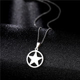 Men Women Star of David Pendant Necklace Stainless Steel Chain Jewelry