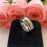 Men Women Tungsten Ring Flat Wedding Band Real Wood Inlay 8MM Comfort Fit