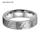 Tungsten Hammer Ring Multifaceted Brushed Finish 6MM 8MM