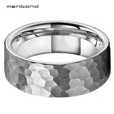 Tungsten Hammer Ring Multifaceted Brushed Finish 6MM 8MM