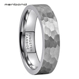 Tungsten Hammer Ring Multifaceted Brushed Finish 6MM 8MM