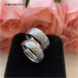 Men Women Tungsten Wedding band Hammer Ring 6MM 8MM