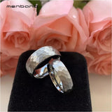 Men Women Tungsten Wedding band Hammer Ring 6MM 8MM