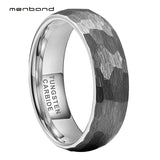 Men Women Tungsten Wedding band Hammer Ring 6MM 8MM