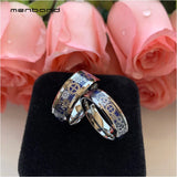 Tungsten Carbide Wedding Band with Gear Wheel & Carbon Fiber Inlay