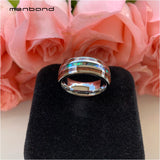 Tungsten Wedding Band Abalone Shell Koa Wood Inlay 8MM Comfort Fit