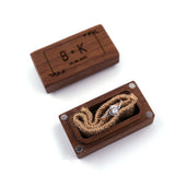 Personalized Wood Jewelry Cufflinks Case Engraved Name Tie Clips Box
