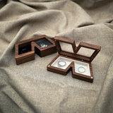 Men Women Wood Ring Jewelry Double Storage Case For Wooden Package