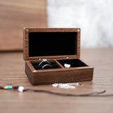 Men Women Wood Ring Jewelry Double Storage Case For Wooden Package