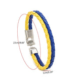 Ukrainian Flag Bracelet Holder with Leather Yellow Wristband