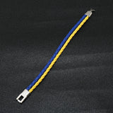 Ukrainian Flag Bracelet Holder with Leather Yellow Wristband