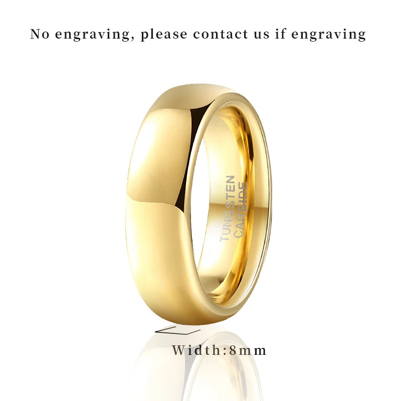 Men Women's Classic Anniversary Ring 8mm Tungsten Wedding Band Size 4-15