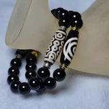 Tibetan Spiral Ruyi 21 Eyes Totem Amulet DZI Bead Bracelet