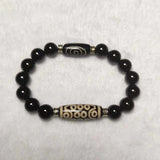 Tibetan Spiral Ruyi 21 Eyes Totem Amulet DZI Bead Bracelet