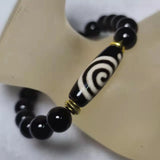 Tibetan Spiral Ruyi 21 Eyes Totem Amulet DZI Bead Bracelet