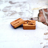 Wood Jewelry Cuff Links Box Groom Case Wedding Party Cufflinks Bowtie Gift