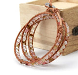 Men Leather Agate Wrap Bracelet Spiritual Jewelry
