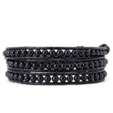 Men Leather Agate Wrap Bracelet Spiritual Jewelry