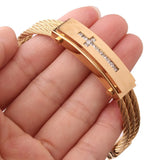 Rhinestone Crosses Bracelet Three Rope Stainless Steel