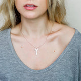 Personalized Key Shape Pendant Necklace Stainless Steel Jewelry
