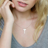 Personalized Key Shape Pendant Necklace Stainless Steel Jewelry