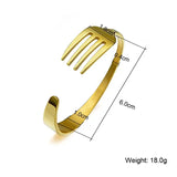 Stainless Steel Fork Bracelet Adjustable Opening Jewelry