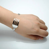 Stainless Steel Fork Bracelet Adjustable Opening Jewelry