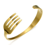 Stainless Steel Fork Bracelet Adjustable Opening Jewelry