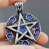 316L Stainless Steel Men's Pentacle Zircon Pendant