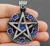 316L Stainless Steel Men's Pentacle Zircon Pendant