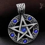 316L Stainless Steel Men's Pentacle Zircon Pendant