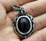 Men's Stainless Steel Biker Punk Crystal Charm Necklace
