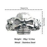Men's Stainless Steel Gothic Skull Bangle