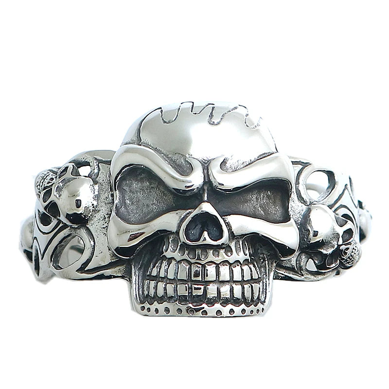 Men's Stainless Steel Gothic Skull Bangle
