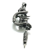 316L Stainless Steel Gothic Skull Tattoo Pendant Necklace