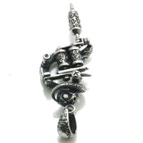 316L Stainless Steel Gothic Skull Tattoo Pendant Necklace