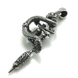 316L Stainless Steel Gothic Skull Tattoo Pendant Necklace