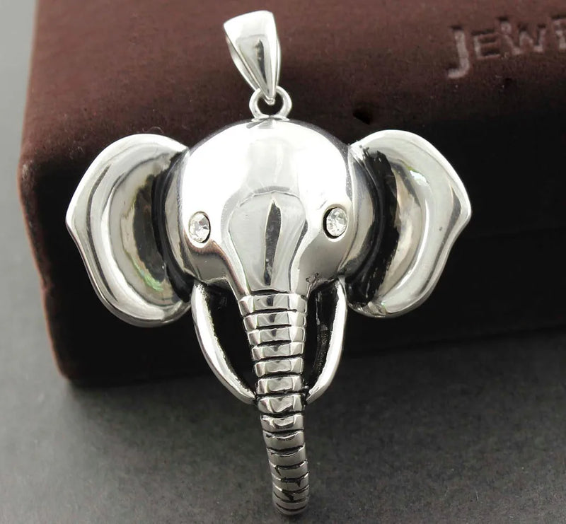 Men's Elephant Pendant Biker Charm Stainless Steel