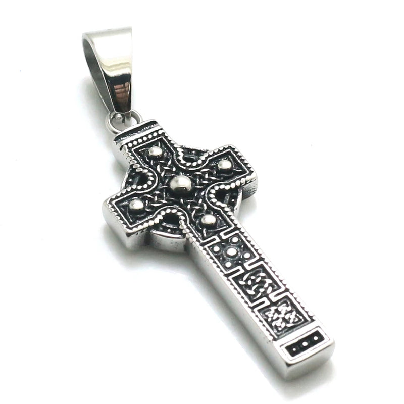 Men's Stainless Steel Punk Cross Pendant
