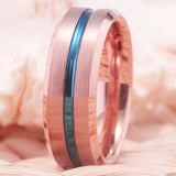 Men's 8mm Matte Finish Rose Gold Tungsten Ring Size 6-13