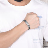 Men's Cross Bracelet 8mm Steel Punk Stainless