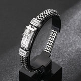 Men's Cross Bracelet 8mm Steel Punk Stainless