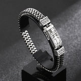 Men's Cross Bracelet 8mm Steel Punk Stainless